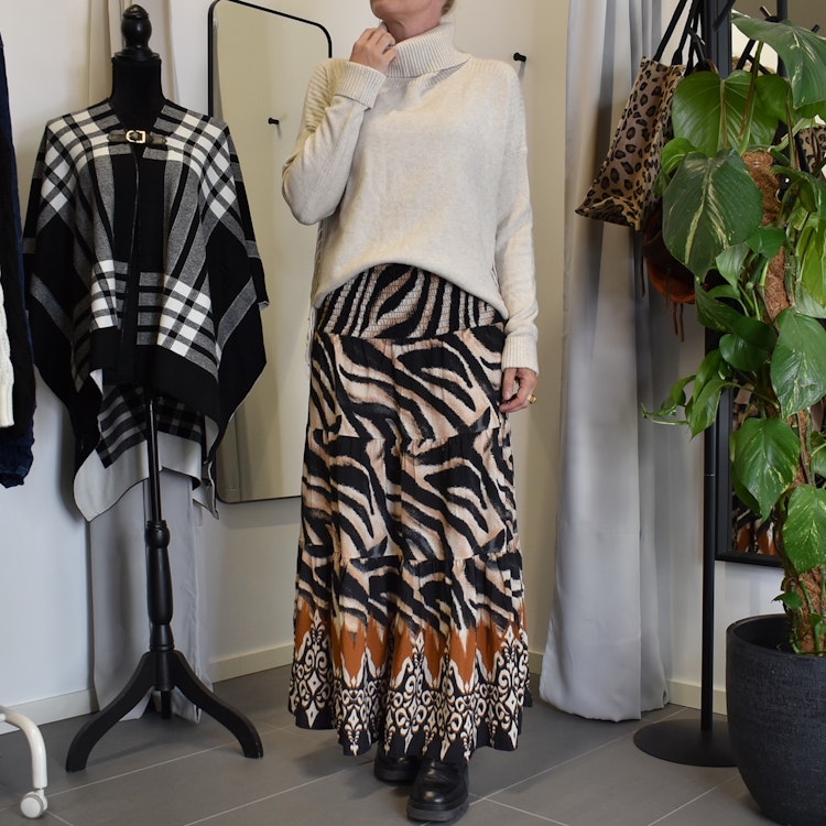 Kjol Boho Flora Zebra SVART - Stajl Agenturer