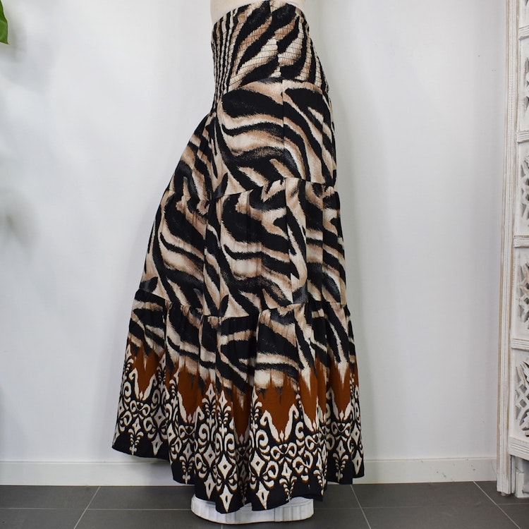 Kjol Boho Flora Zebra SVART - Stajl Agenturer