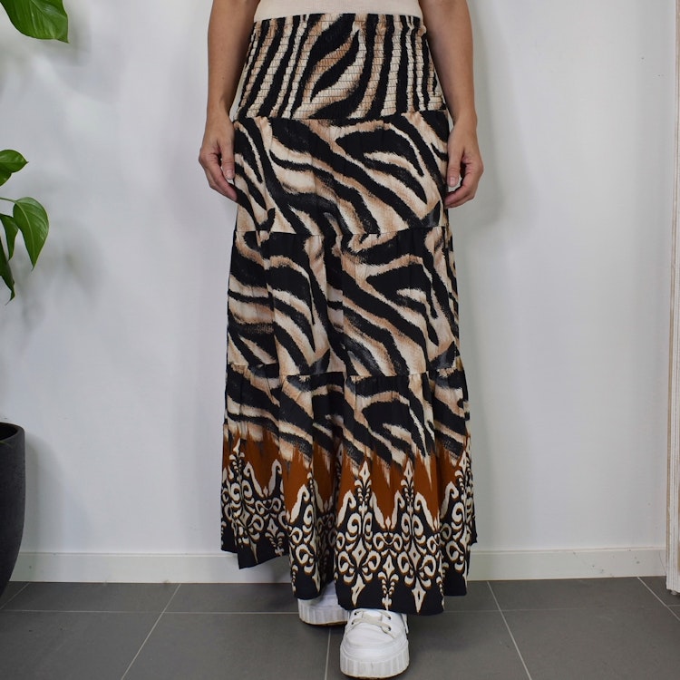 Kjol Boho Flora Zebra SVART - Stajl Agenturer