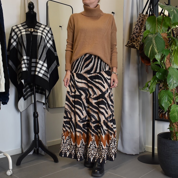 Kjol Boho Flora Zebra SVART - Stajl Agenturer