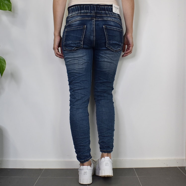 Jeans Jogger med resårmidja MÖRK BLÅ - Newplay