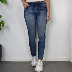 Jeans Jogger med resårmidja MÖRK BLÅ - Newplay