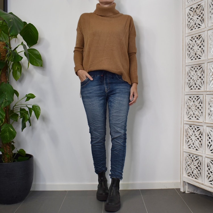 Jeans Jogger med resårmidja MÖRK BLÅ - Newplay