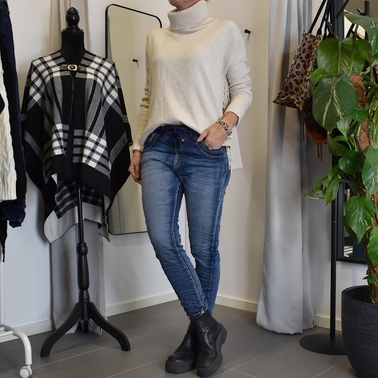 Jeans Jogger med resårmidja MÖRK BLÅ - Newplay