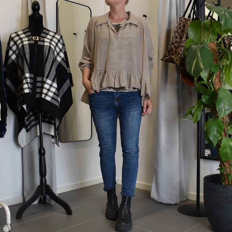 Bomullsblus Heather BEIGE - Stajl Agenturer