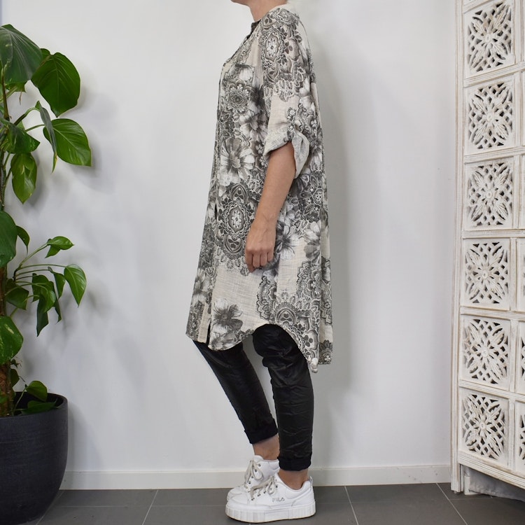 Långskjorta Milou Mandala BEIGE - Mix By Heart