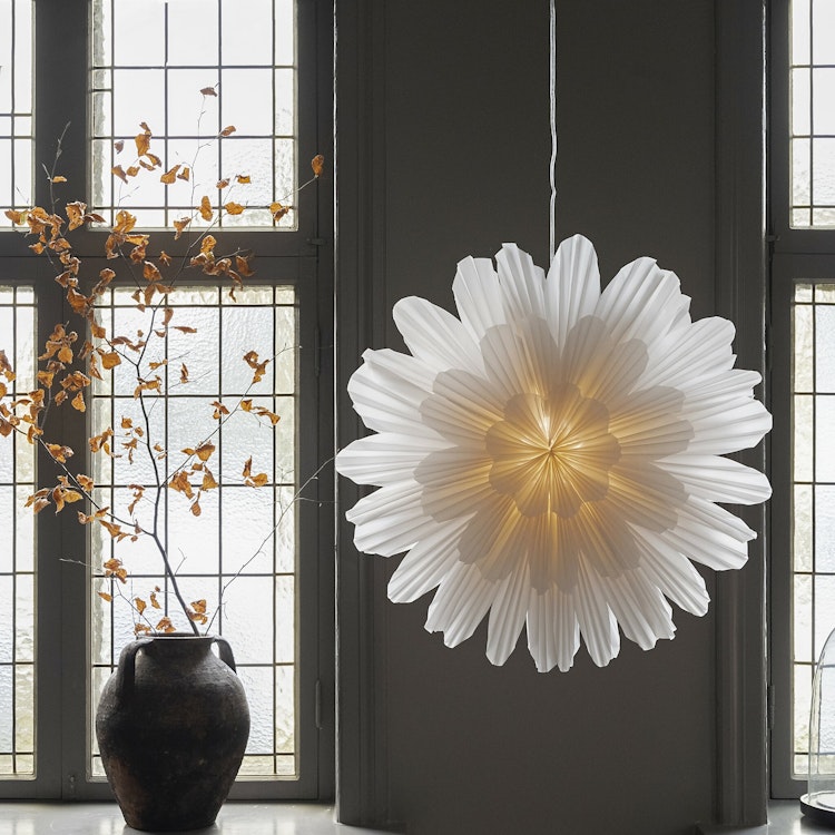 Pappersstjärna Snöblomma 68cm VIT - Watt & Veke