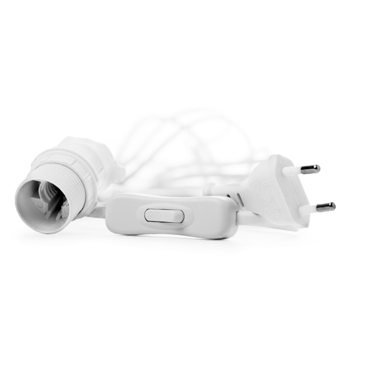 Kabel 5m med strömbrytare VIT - Watt & Veke