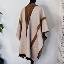 Poncho-sjal med fickor BEIGE