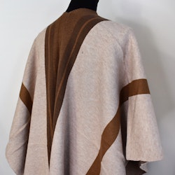 Poncho-sjal med fickor BEIGE