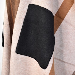 Poncho-sjal med fickor BEIGE