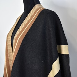 Poncho-sjal med fickor SVART