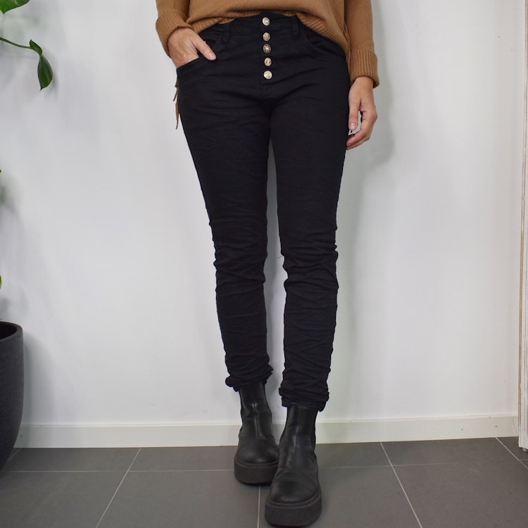 Jeans med knappmix SVART/GULD - Place du Jour