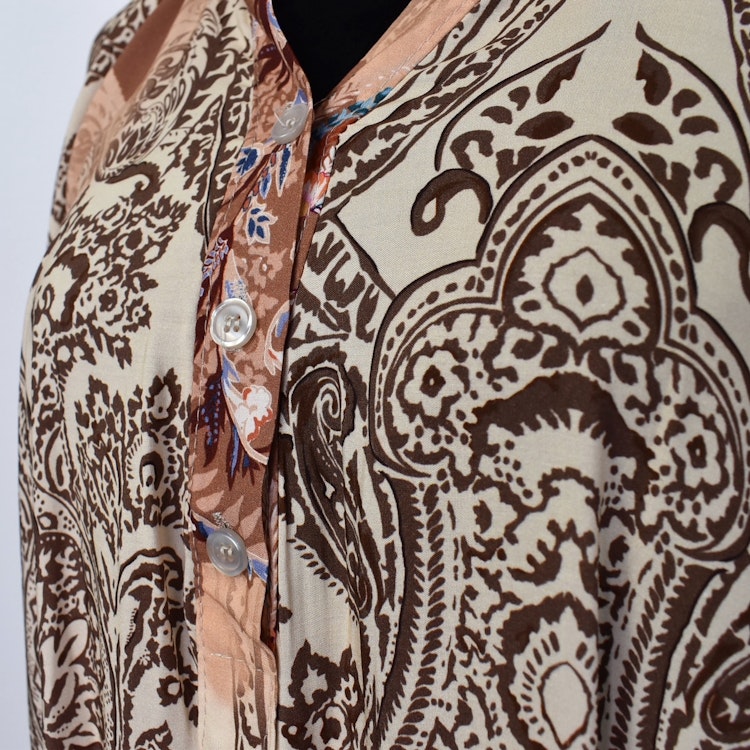 Klänning Selma Mönstrad BEIGE - Marta du Chateau