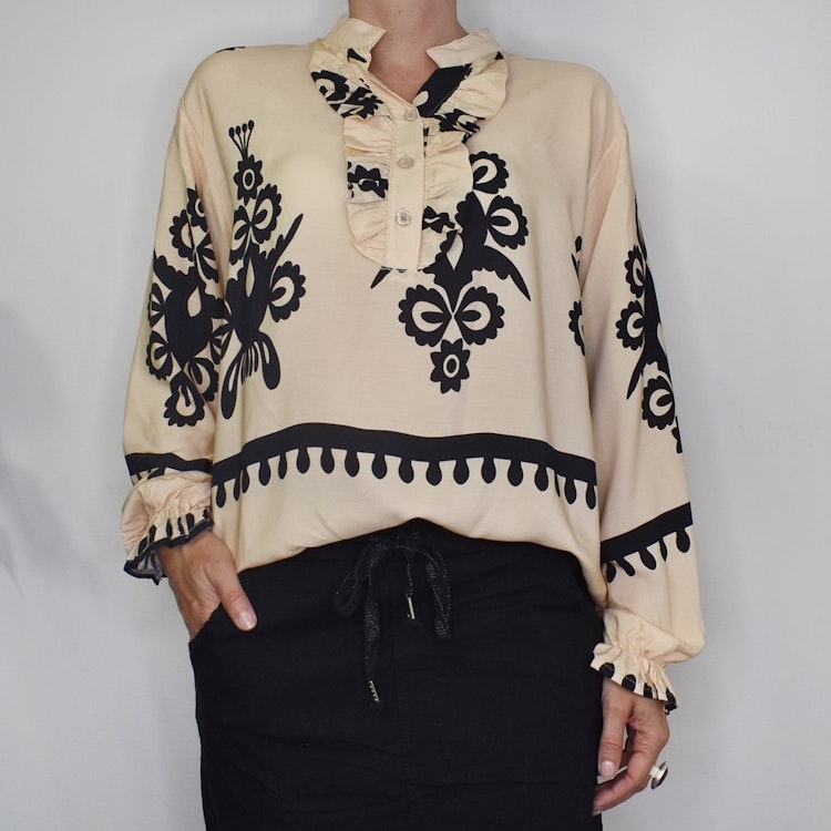 Blus Aya Medaljong BEIGE - Marta du Chateau