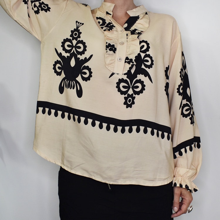 Blus Aya Medaljong BEIGE - Marta du Chateau
