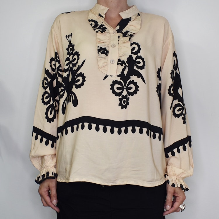Blus Aya Medaljong BEIGE - Marta du Chateau