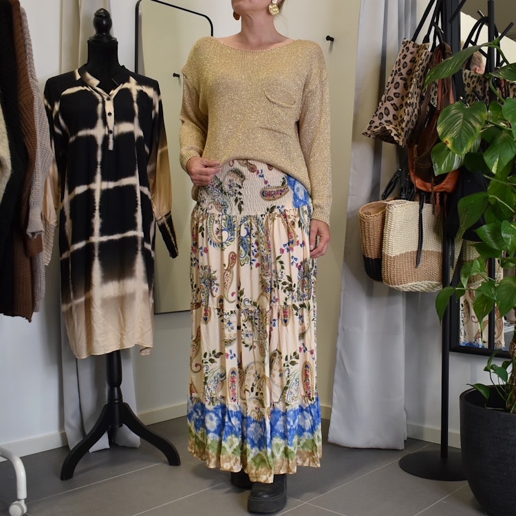 Stickad Tröja Lurex GULD