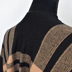 Poncho-sjal Rutig SVART/CAMEL