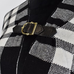 Poncho-sjal Rutig SVART/VIT