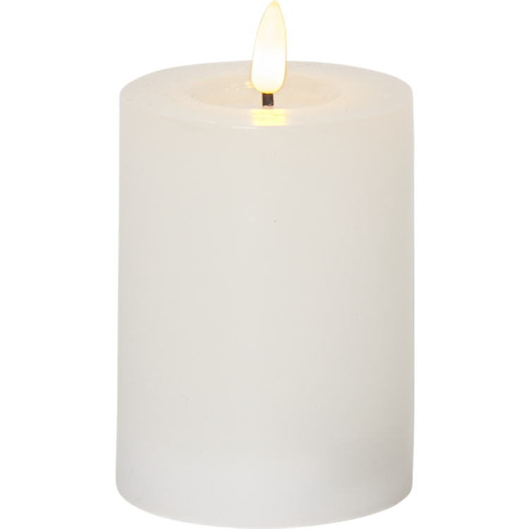 Blockljus LED Flamme Flow 12,5cm VIT - Star Trading