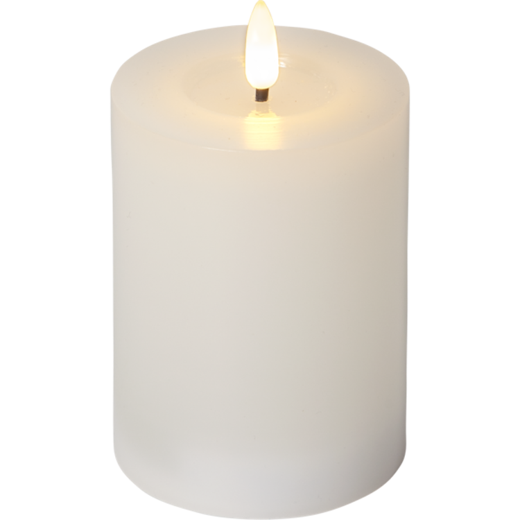 Blockljus LED Flamme Flow 12,5cm VIT - Star Trading