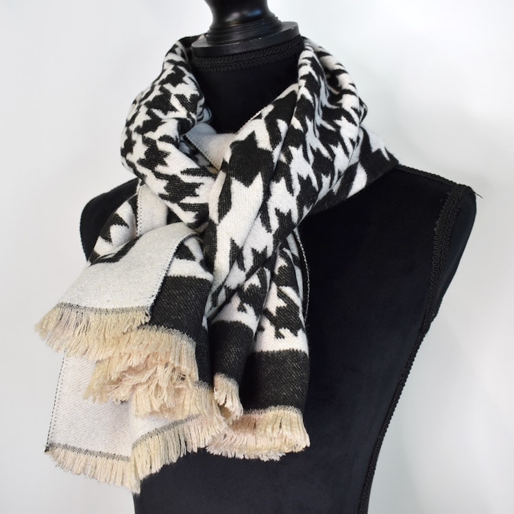 Halsduk Dogtooth SVART/ECRU