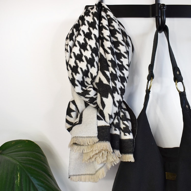 Halsduk Dogtooth SVART/ECRU