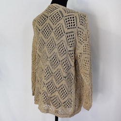 Mönsterstickad Kofta Lurex BEIGE