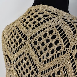 Mönsterstickad Kofta Lurex BEIGE