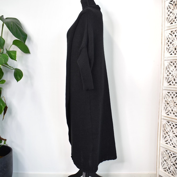 Lång Stickad Tröja Over Sized SVART