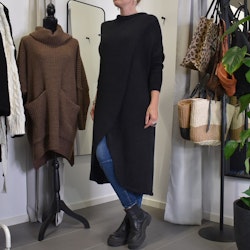 Lång Stickad Tröja Over Sized SVART
