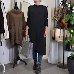 Lång Stickad Tröja Over Sized SVART