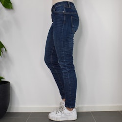 Jeans Jogger med knappar MÖRK BLÅ - Newplay