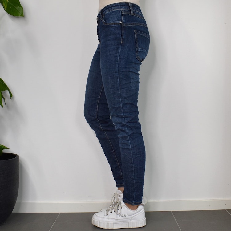 Jeans Jogger med knappar MÖRK BLÅ - Newplay