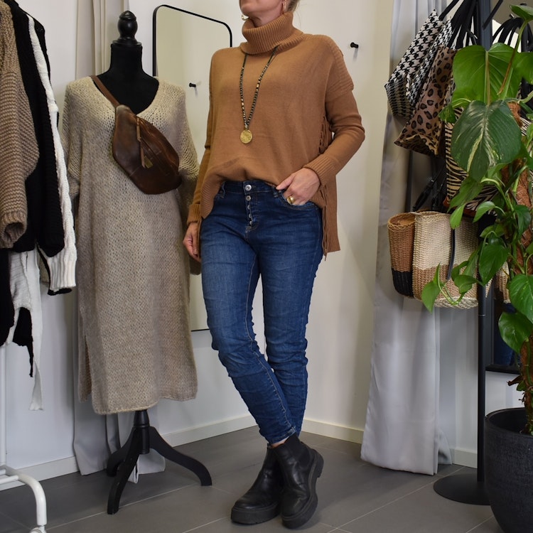 Jeans Jogger med knappar MÖRK BLÅ - Newplay