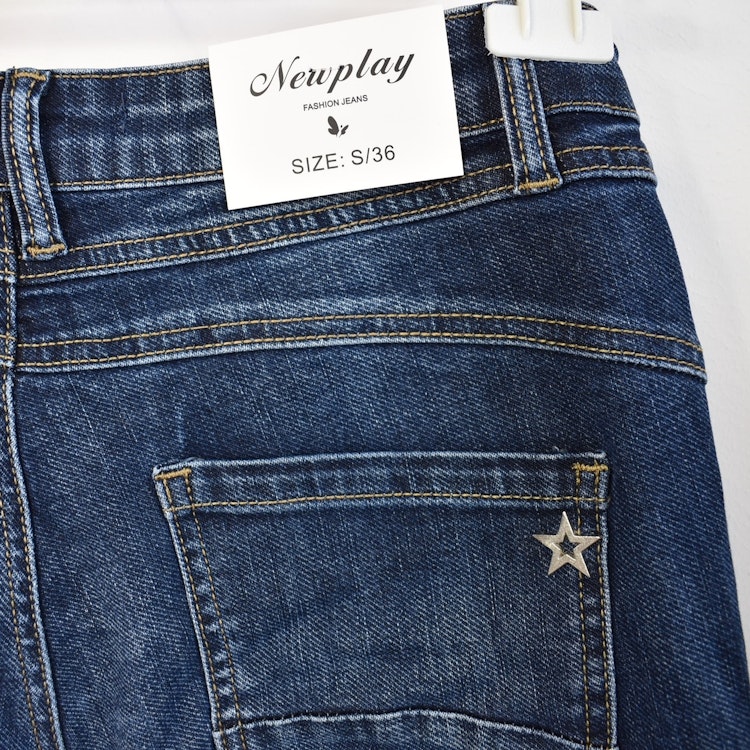Jeans Jogger med knappar MÖRK BLÅ - Newplay