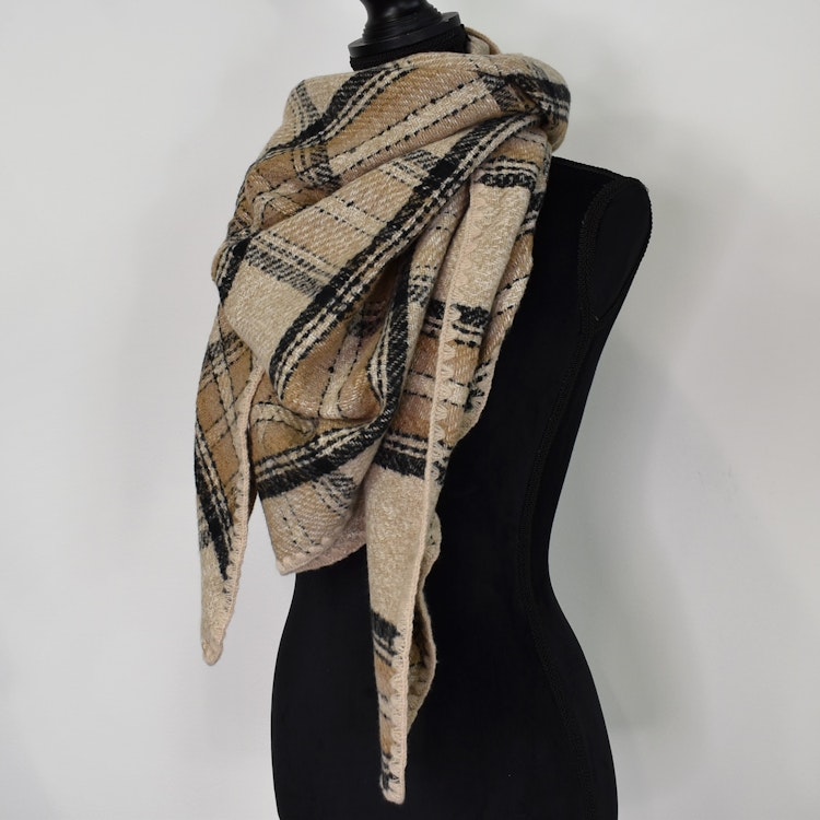 Sjal Stickad BEIGE