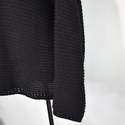Stickad Tröja Halvpolo SVART