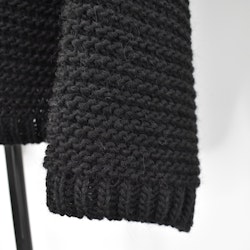 Stickad Tröja Halvpolo SVART