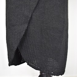 Lång Stickad Polotröja Over Sized SVART
