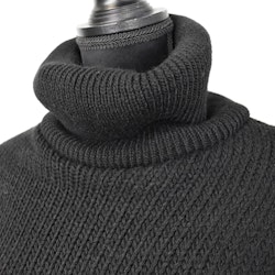 Lång Stickad Polotröja Over Sized SVART