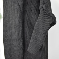 Lång Stickad Polotröja Over Sized SVART