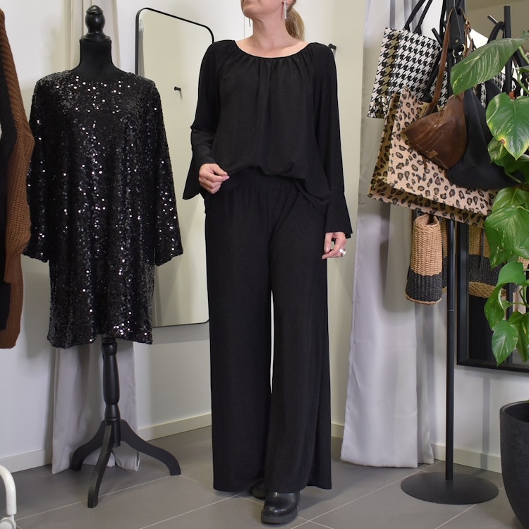 Blus Alexandra Glitter SVART - Marta du Chateau