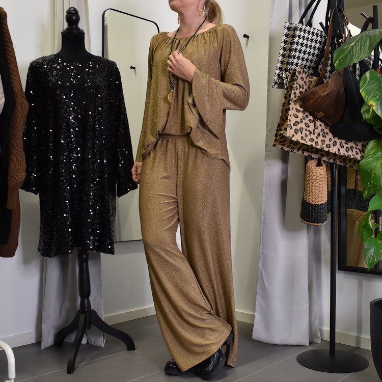 Blus Alexandra Glitter CAMELLO - Marta du Chateau