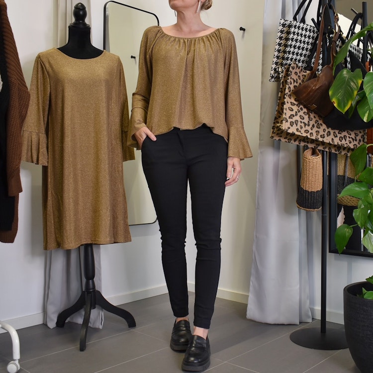 Byxa Slim med Skärp SVART