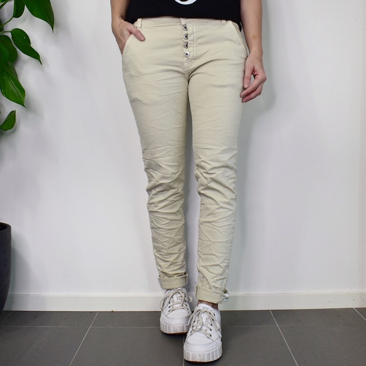 Jeans med revär BEIGE - Place du Jour
