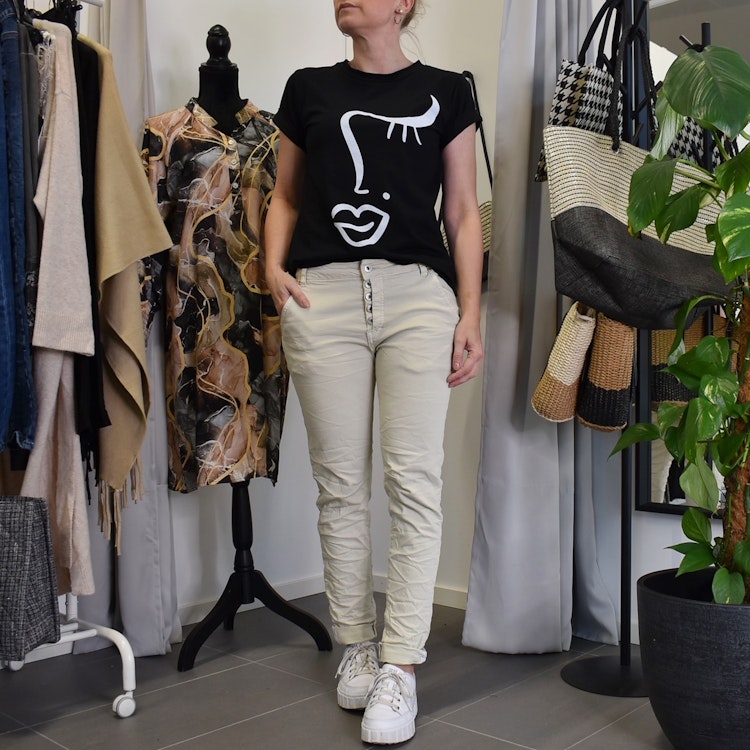Jeans med revär BEIGE - Place du Jour
