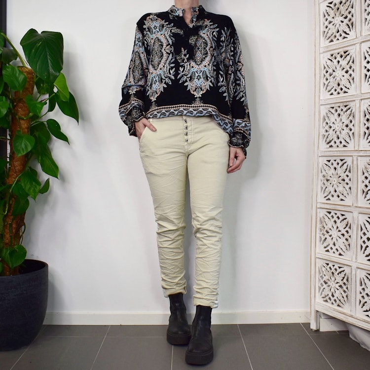 Jeans med revär BEIGE - Place du Jour
