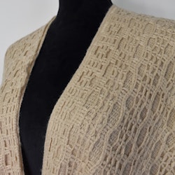 Poncho-sjal Mönsterstickad TAUPE